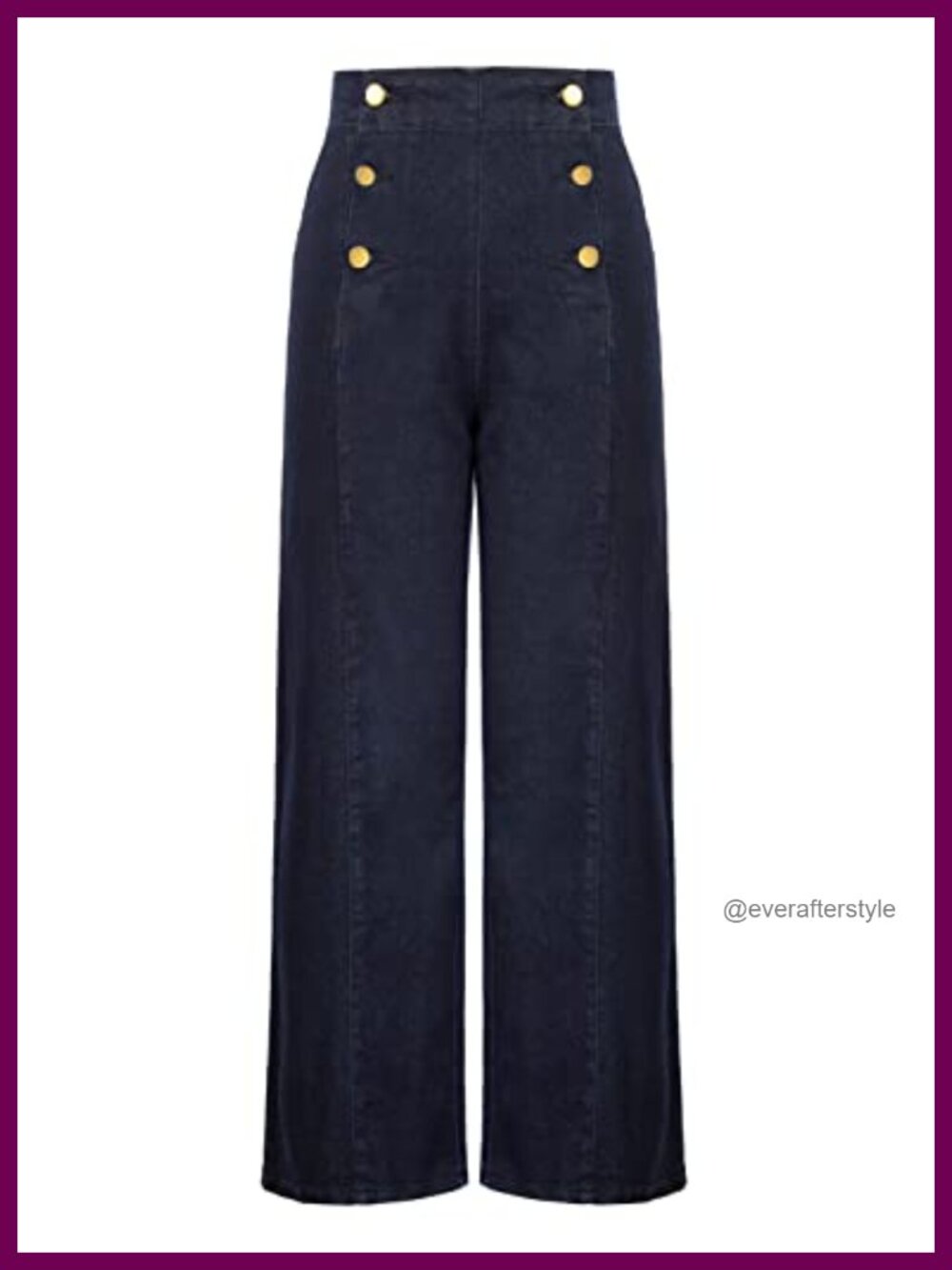 Vintage High Waisted Button Wide Leg Sailor Jeans